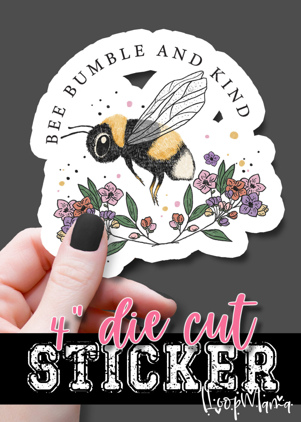 DC23-0356 - Bee Humble And Kind - DIE CUT STICKER