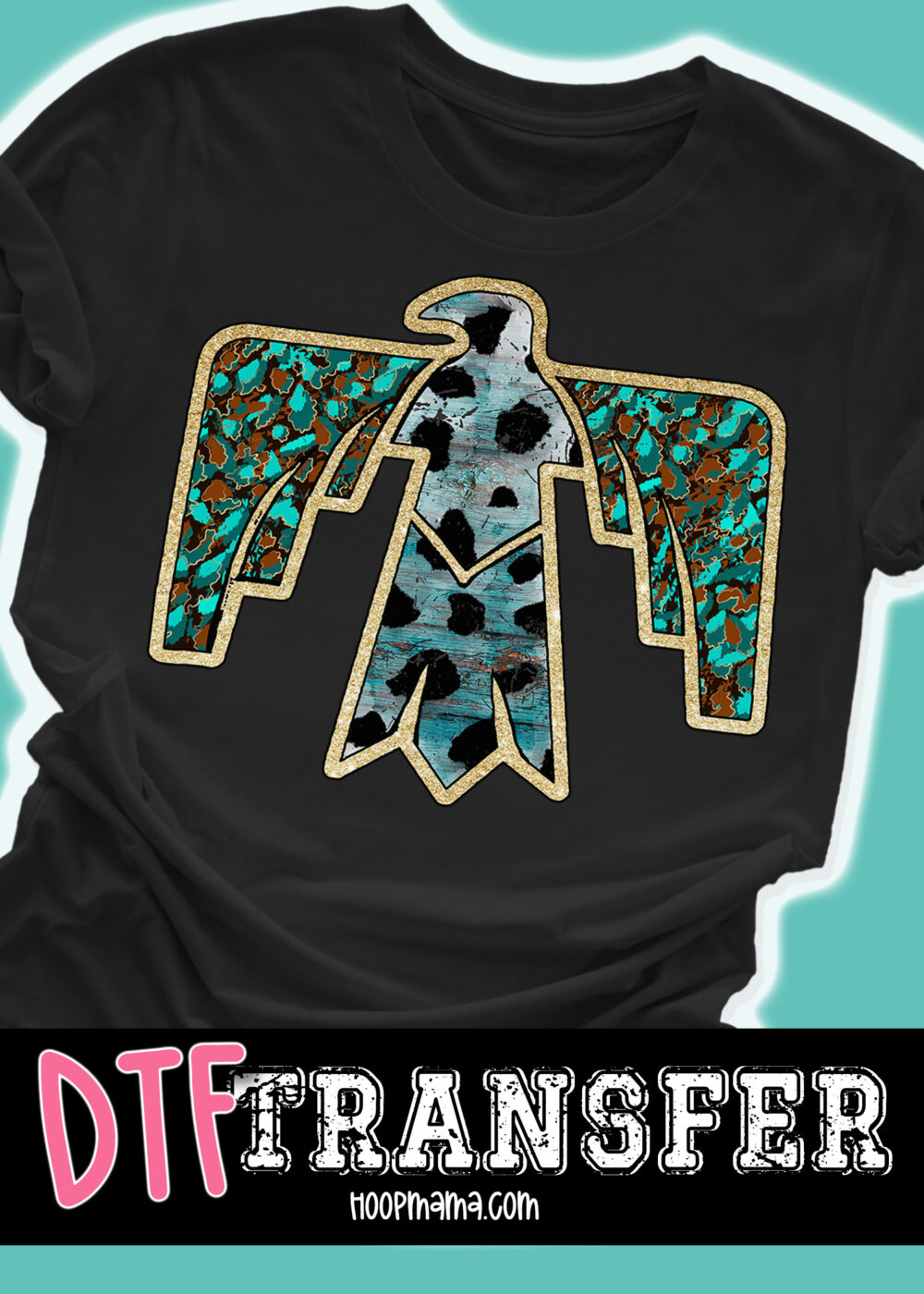 23-0545 - Turquoise Eagle - DTF Transfer