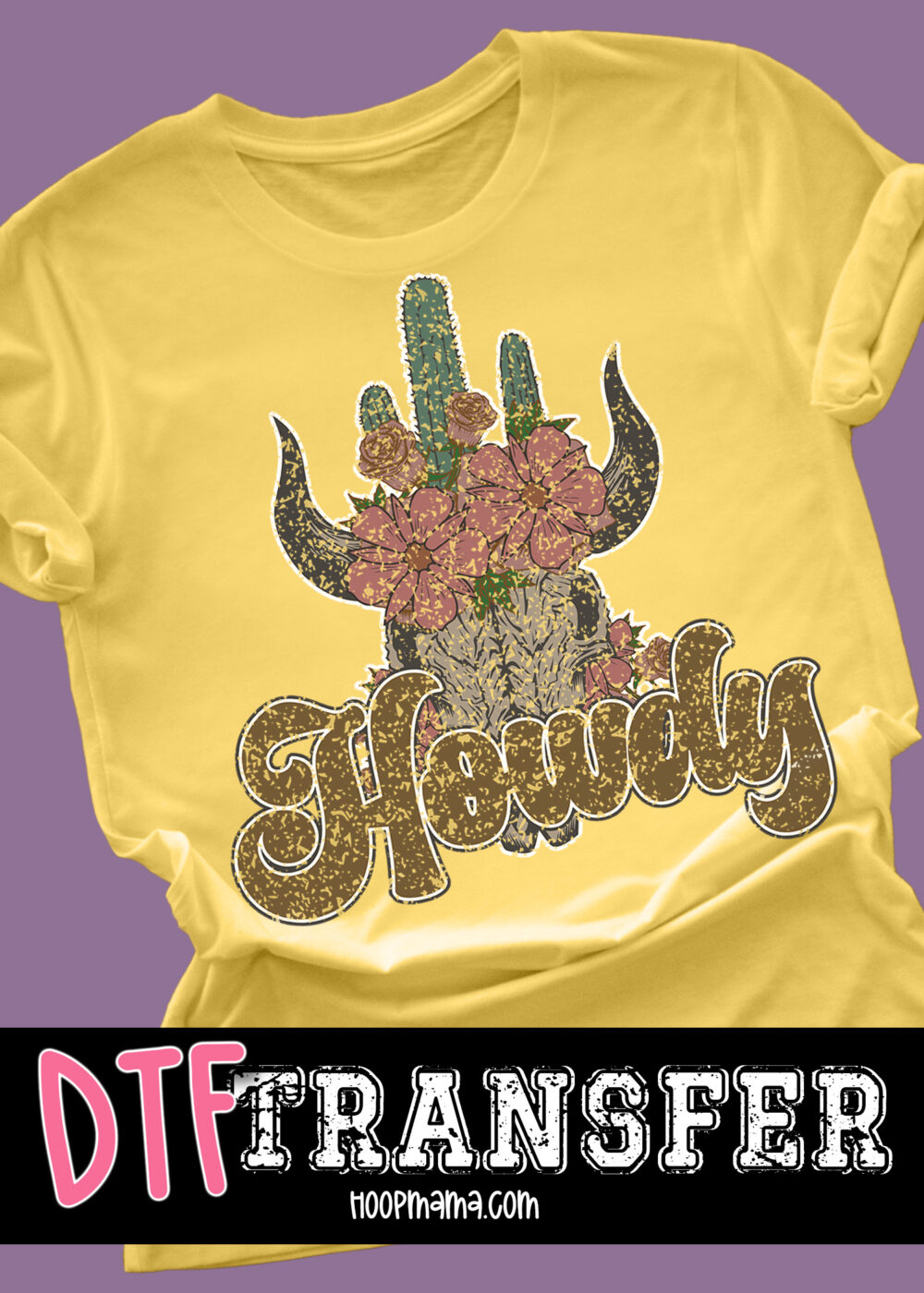 23-0568 - Howdy Cow Skull Cactus - DTF Transfer