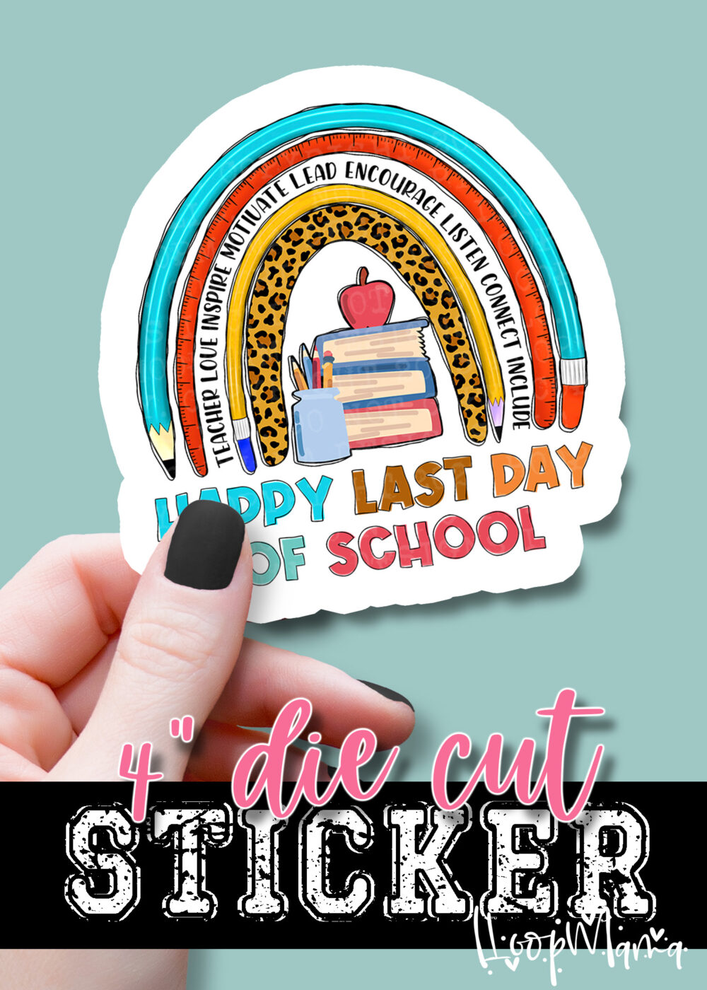 DC23-0518 - Last Day Of School Books - DIE CUT STICKER