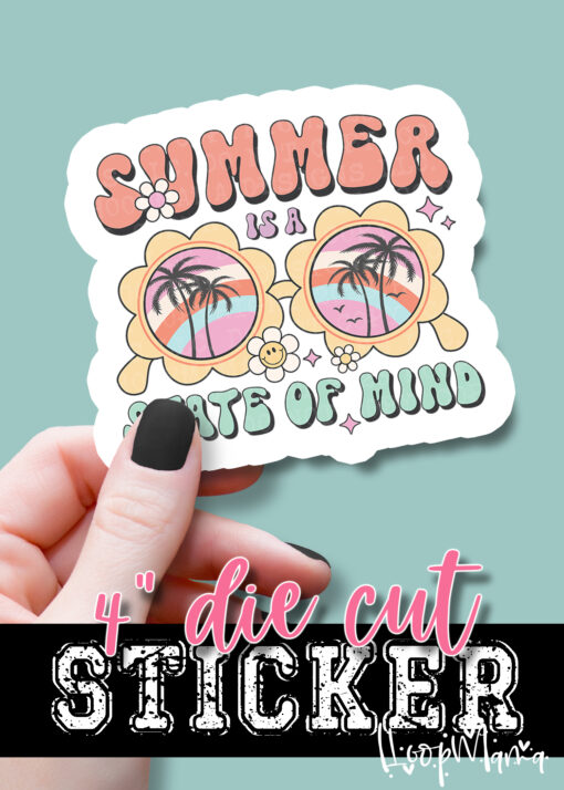 DC23-0626 - Summer Is A State of Mind - DIE CUT STICKER