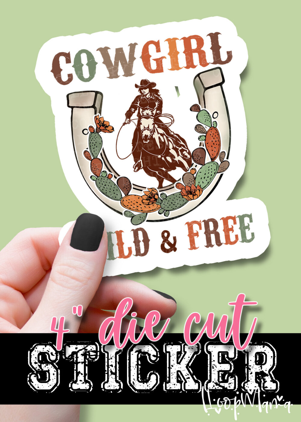 DC23-0548 - Cowgirl Wild & Free - DIE CUT STICKER