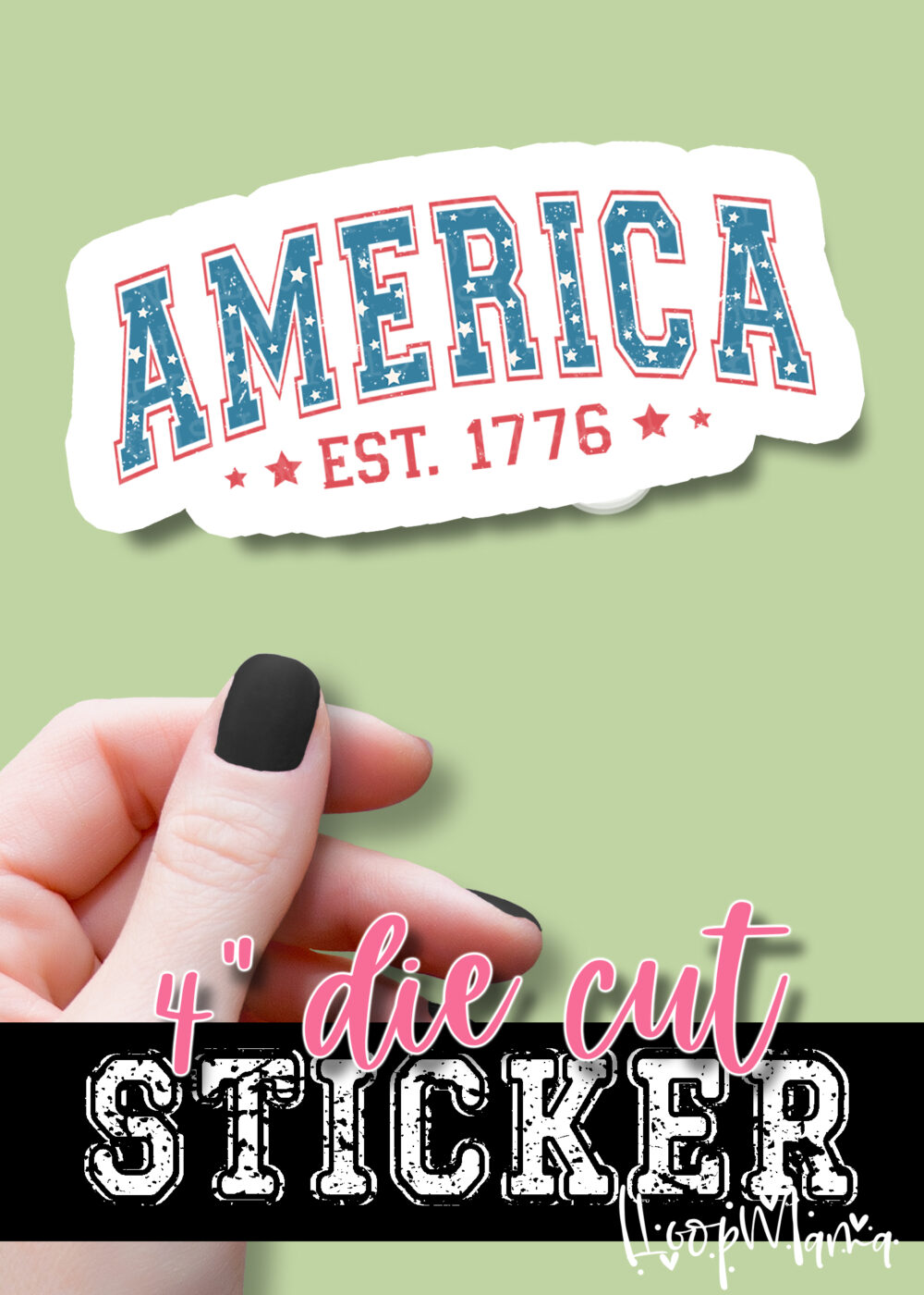 DC23-0630 - America Est 1776 - DIE CUT STICKER