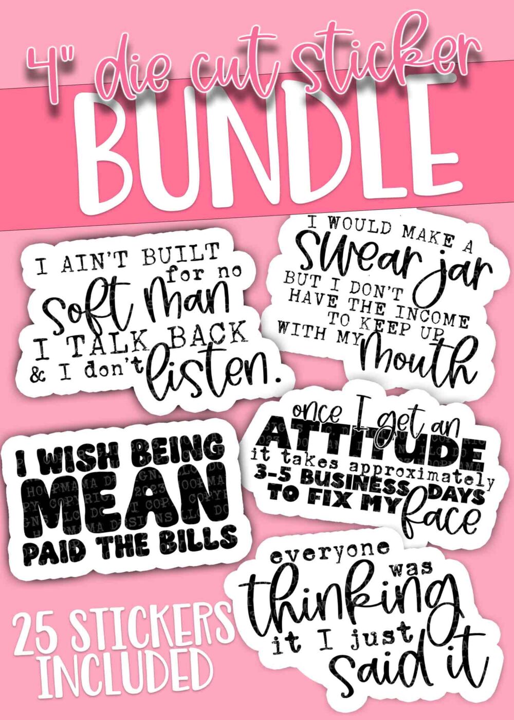 J14DCB - Die Cut Sticker Bundle - 5 sets of 5 Stickers Included (25 Total)