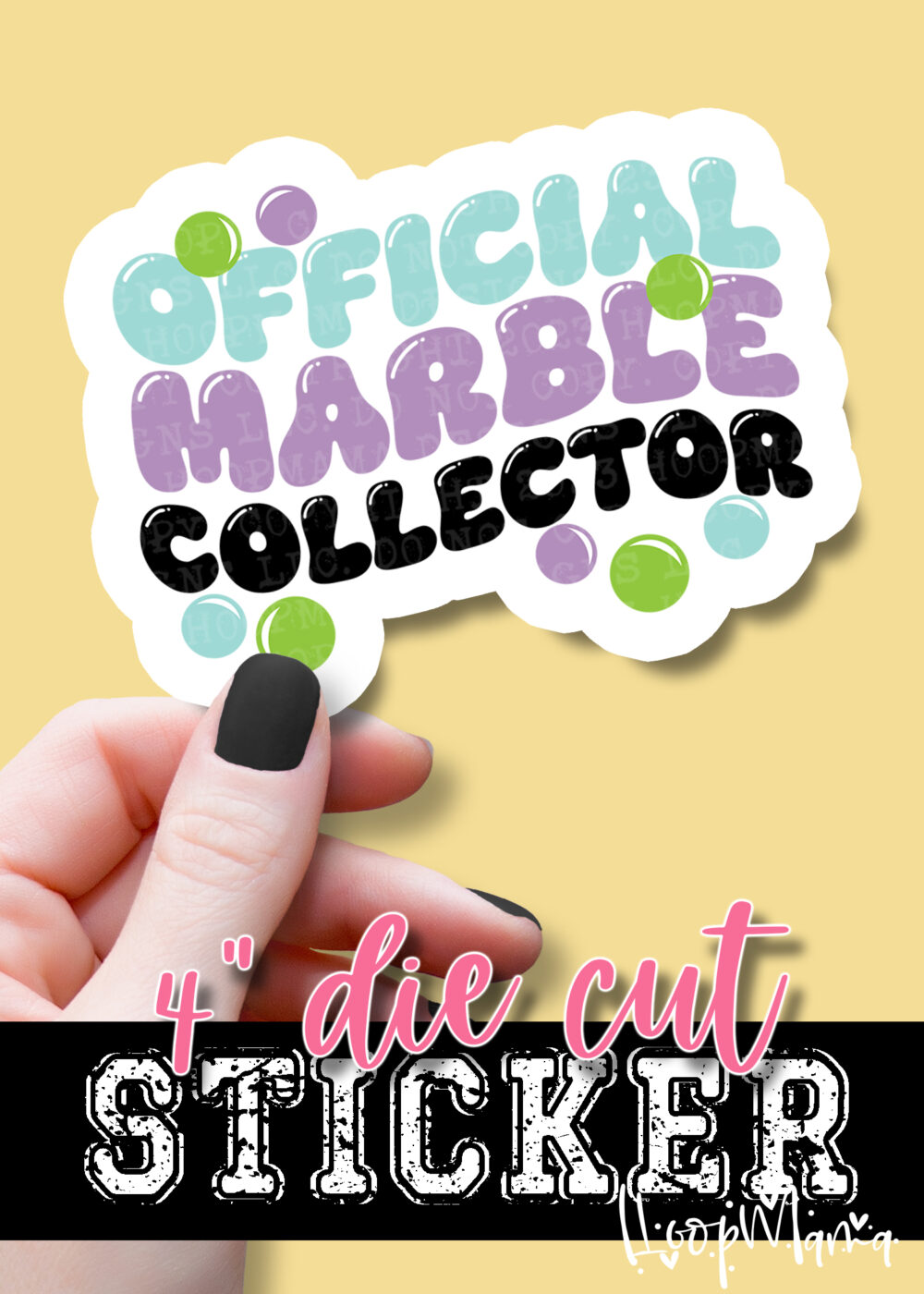 B23-JUL37 - Official Marble Collector - DIE CUT STICKER