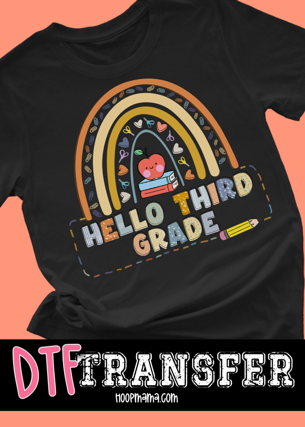 23-0984 - Hello Third Grade Rainbow - DTF Transfer