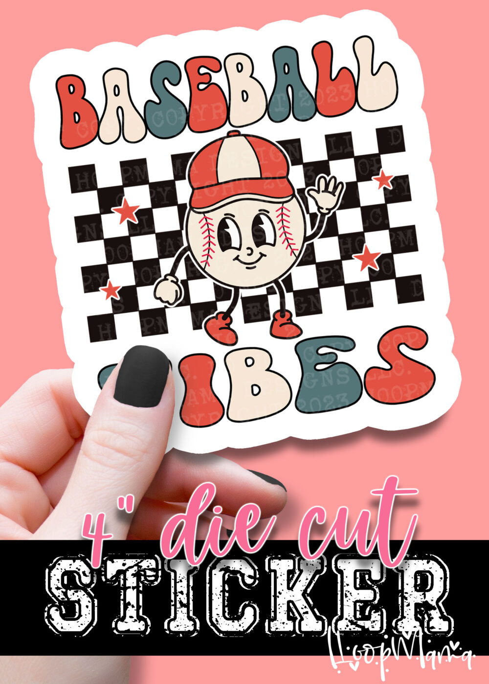 N24JAN18-032 - Basbeball Vibes - DIE CUT STICKER