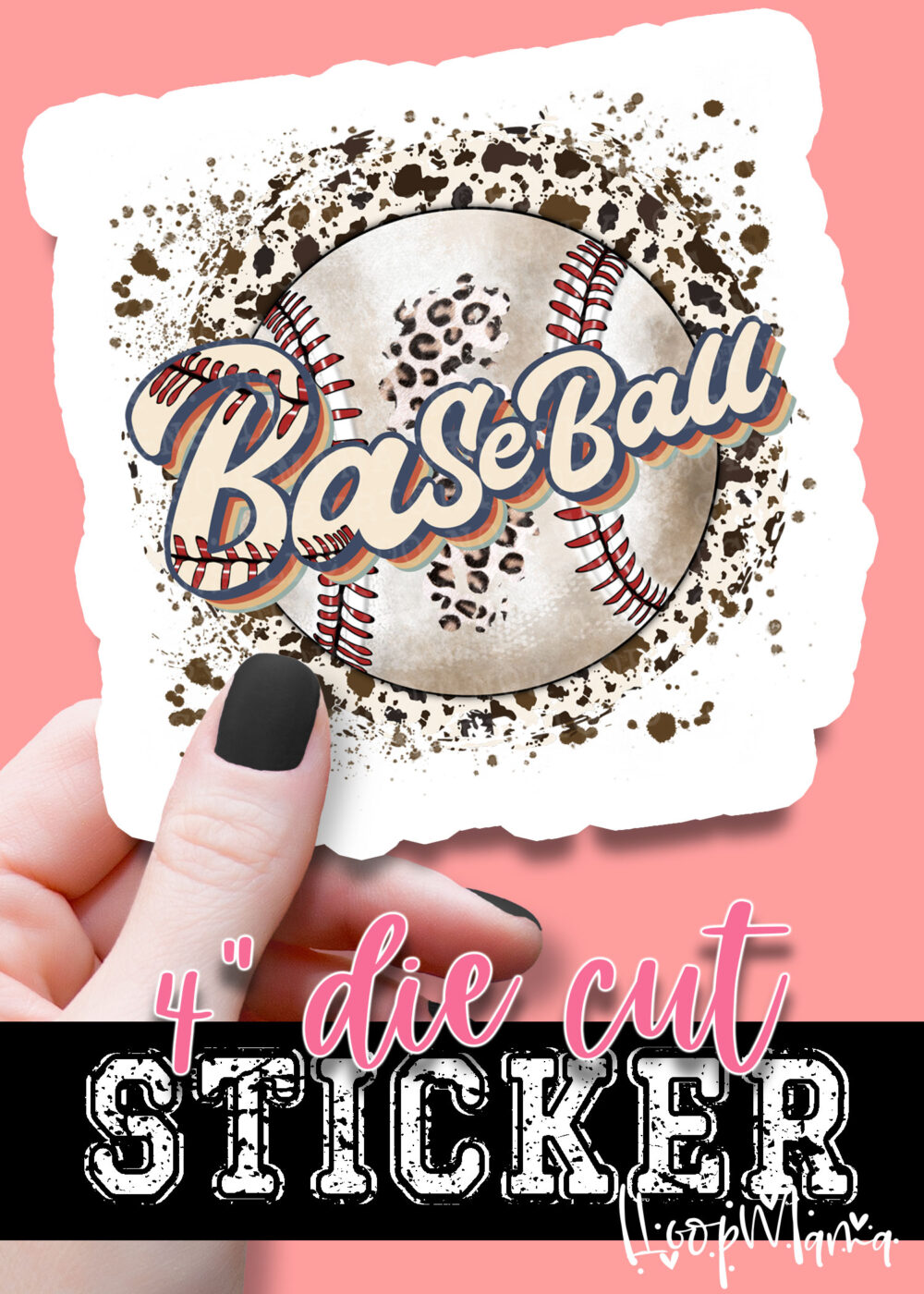 N24JAN18-034 - Baseball  - DIE CUT STICKER
