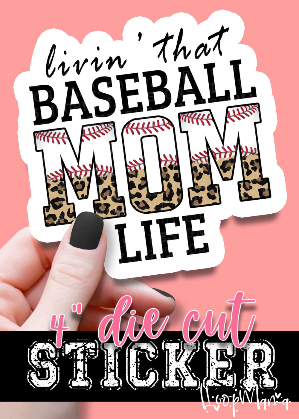 N24JAN18-048 - Livin' That Baseball - DIE CUT STICKER