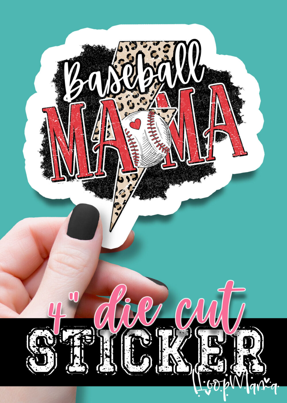N24JAN18-038 - Baseball MAMA - DIE CUT STICKER