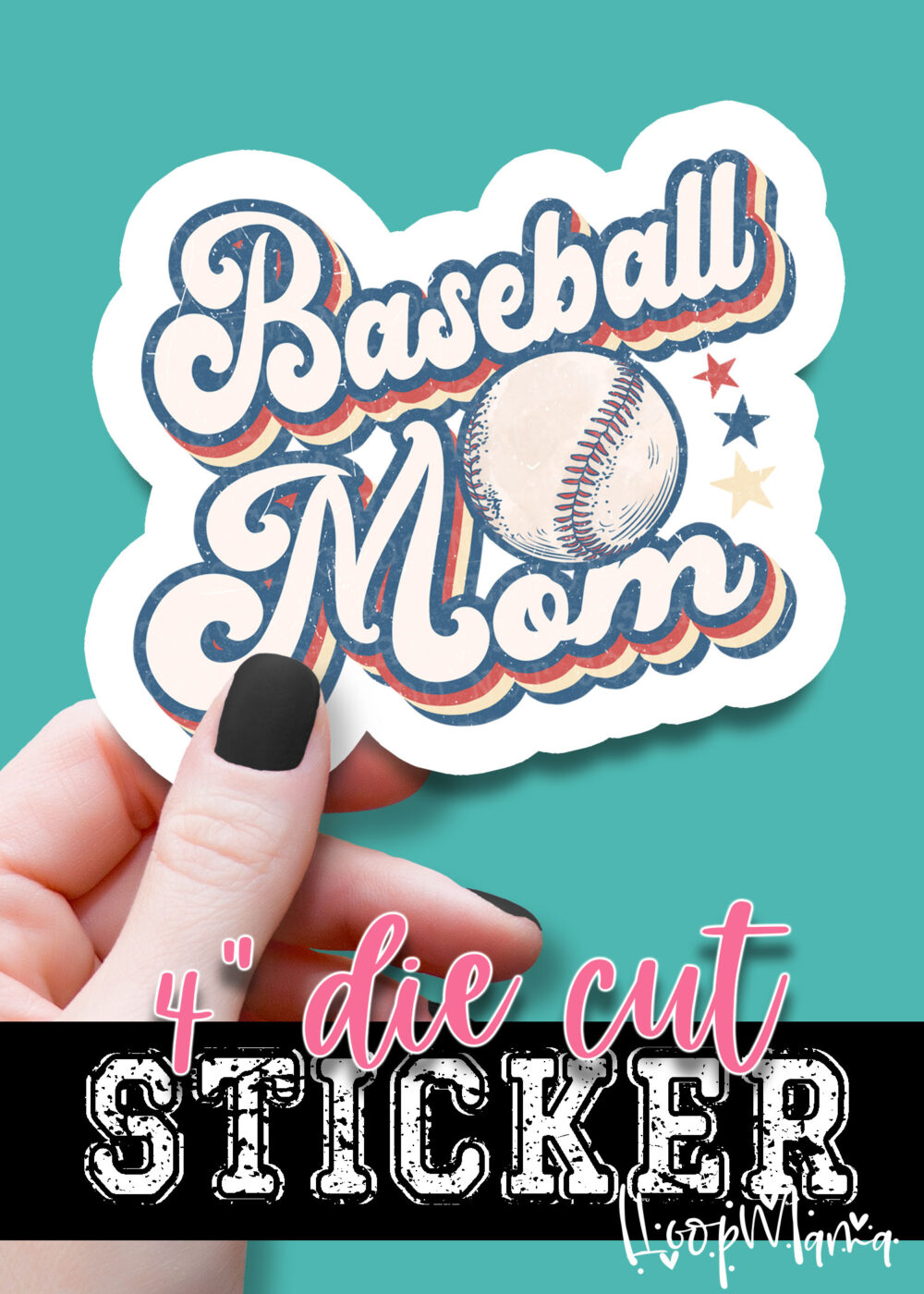 N24JAN18-058 - Basbeall Mom - DIE CUT STICKER