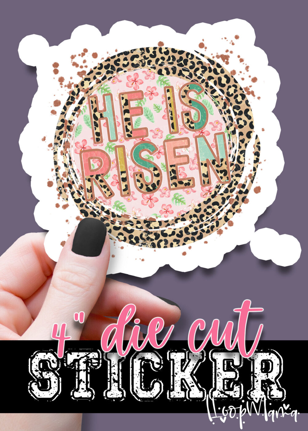 N24JAN23-026 - Circle He Is Risen - DIE CUT STICKER