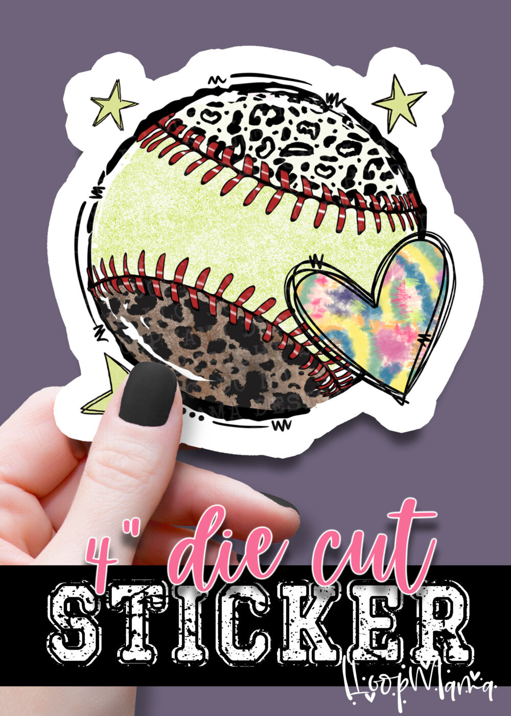 N24JAN18-013 - Baseball  - DIE CUT STICKER