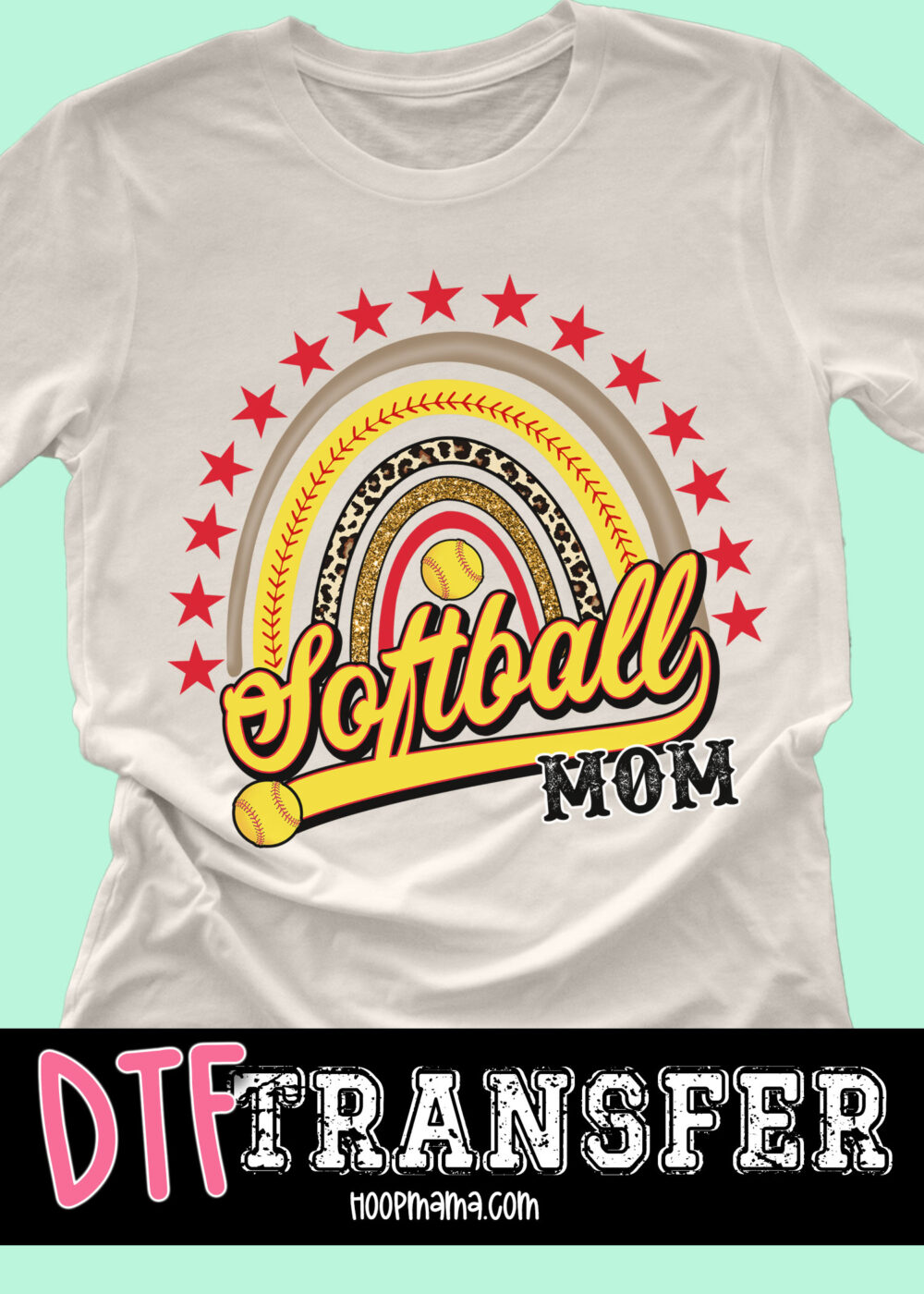 N24-JAN29-001 - Rainbow Softball Mom - DTF TRANSFER