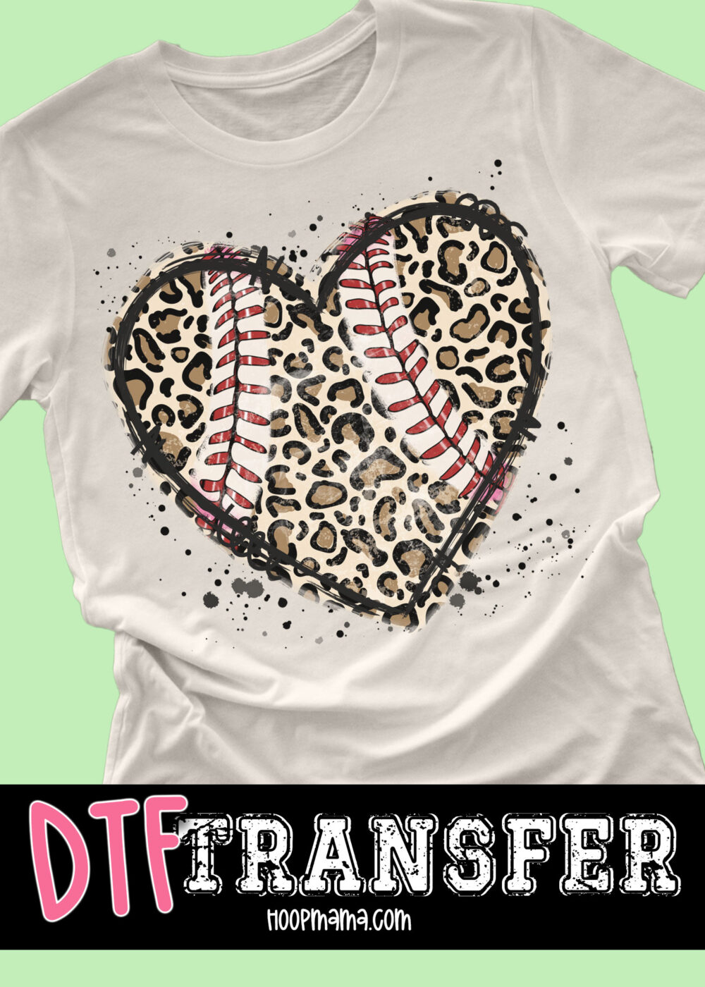N24JAN18-026 - Basbeball Heart - DTF TRANSFER
