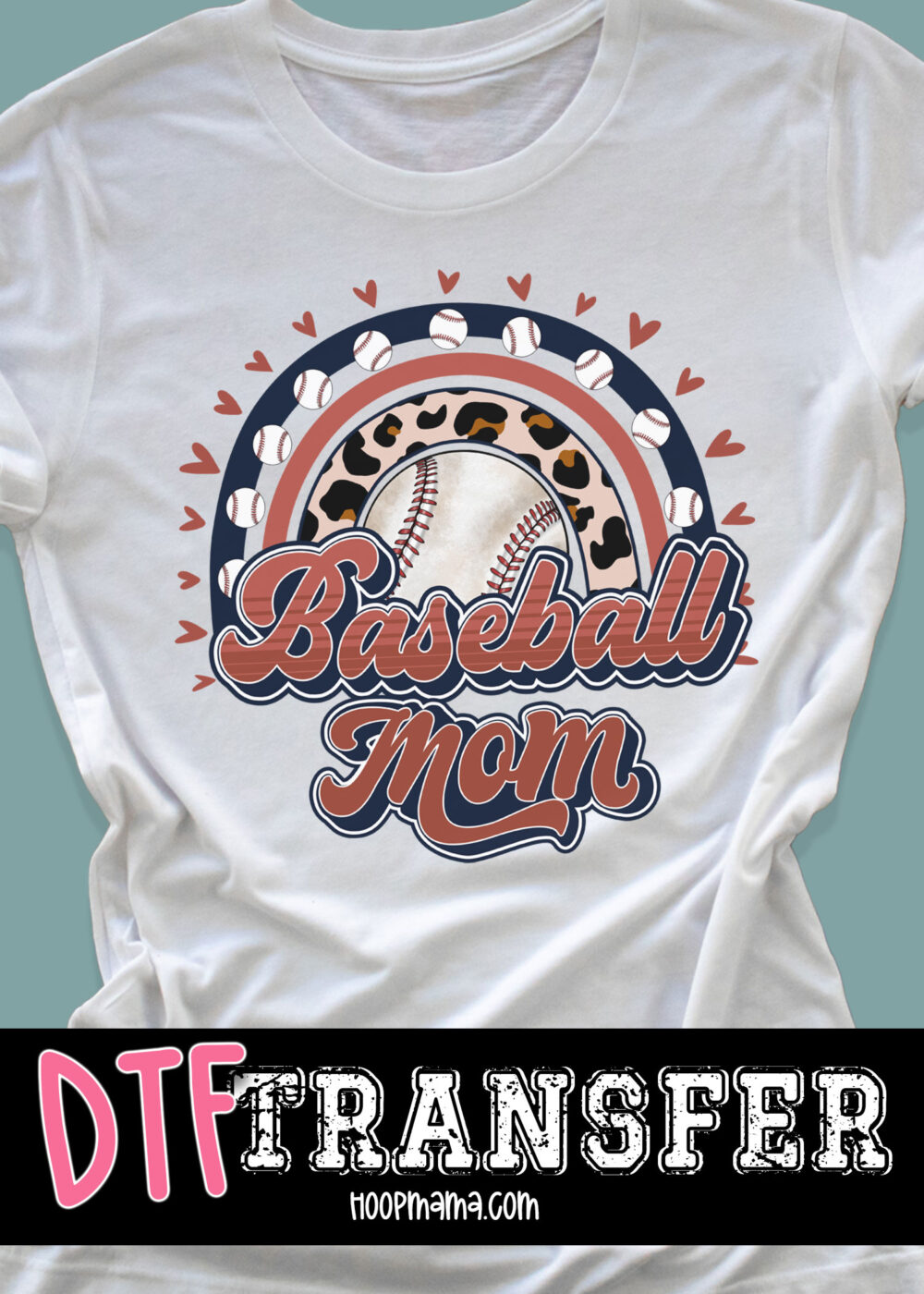N24JAN18-080 - Baseball Mom Rainbow - DTF TRANSFER