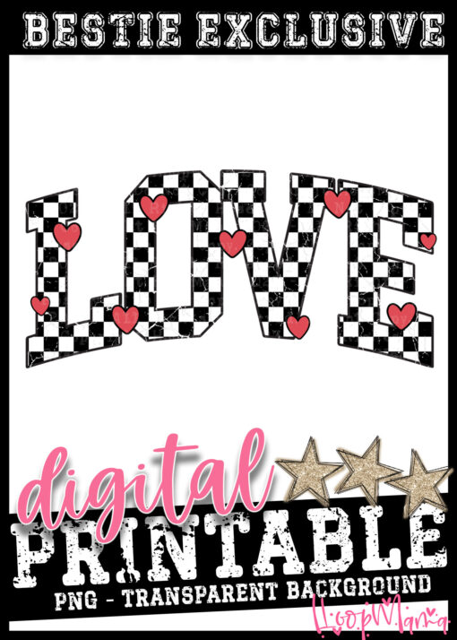 DD-B25-JAN12 - Love Checkered Hearts - DIGITAL DOWNLOAD