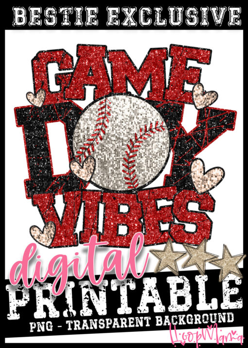 DD-B25-JAN21 - Game Day Vibes - Baseball - DIGITAL DOWNLOAD