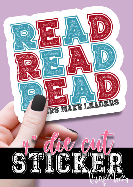 DC-B25-JAN32 - Read Read Read - BLACK - DIE CUT STICKER