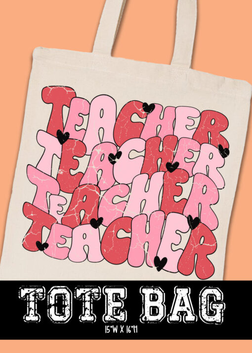 TB-B25-JAN09 - Teach Teacher Teacher Retro - TOTE BAG