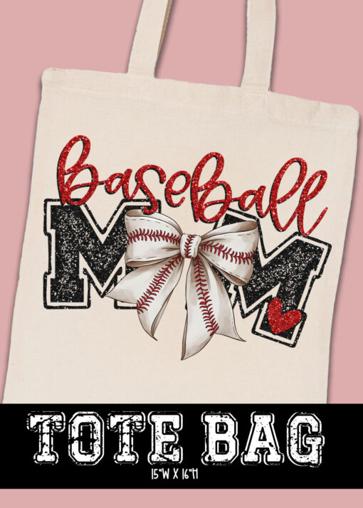 TB-B25-JAN30 - Baseball Mom - TOTE BAG