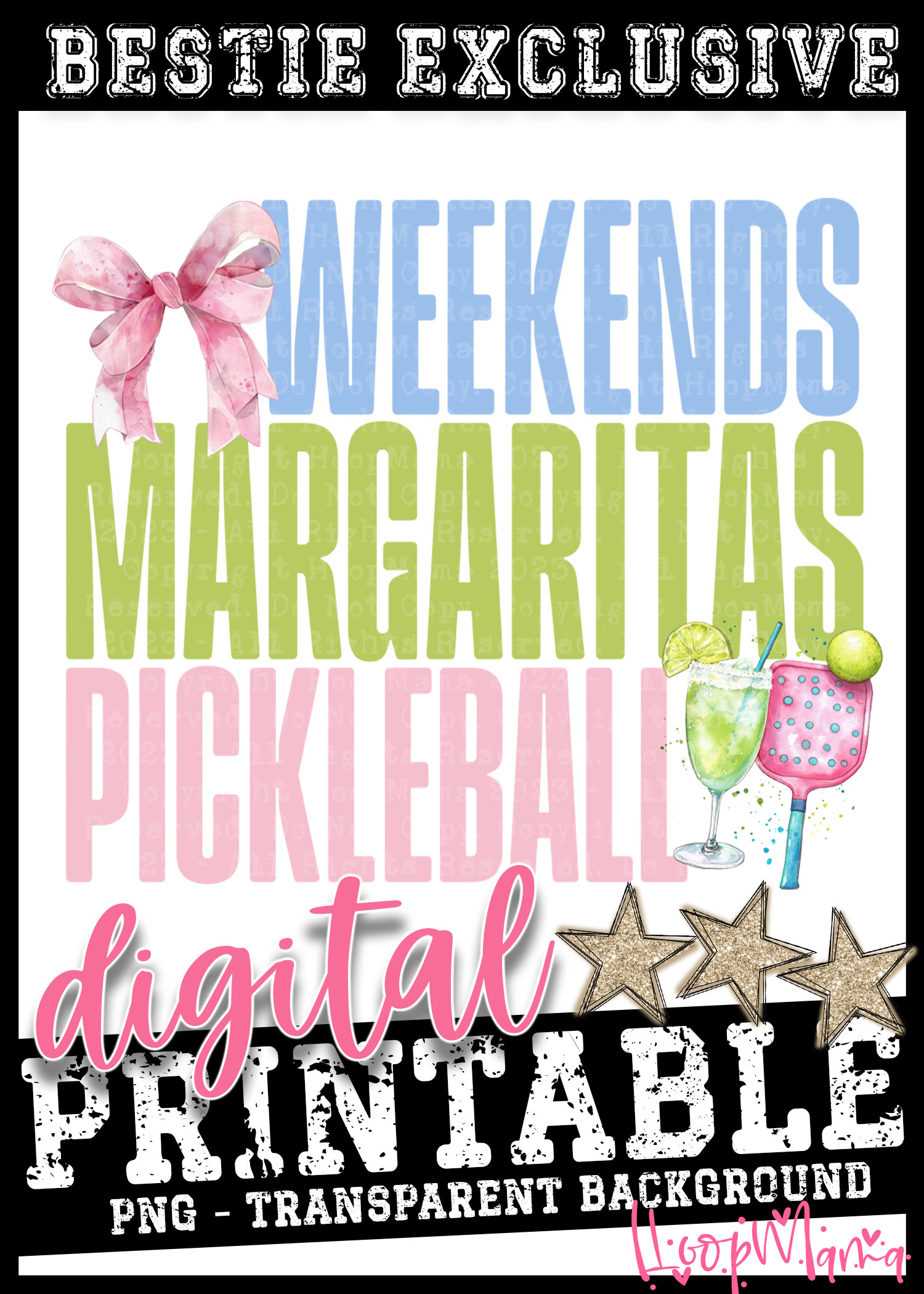 DD-B25-MAY23 - Weekends Margaritas Pickleball - DIGITAL DOWNLOAD