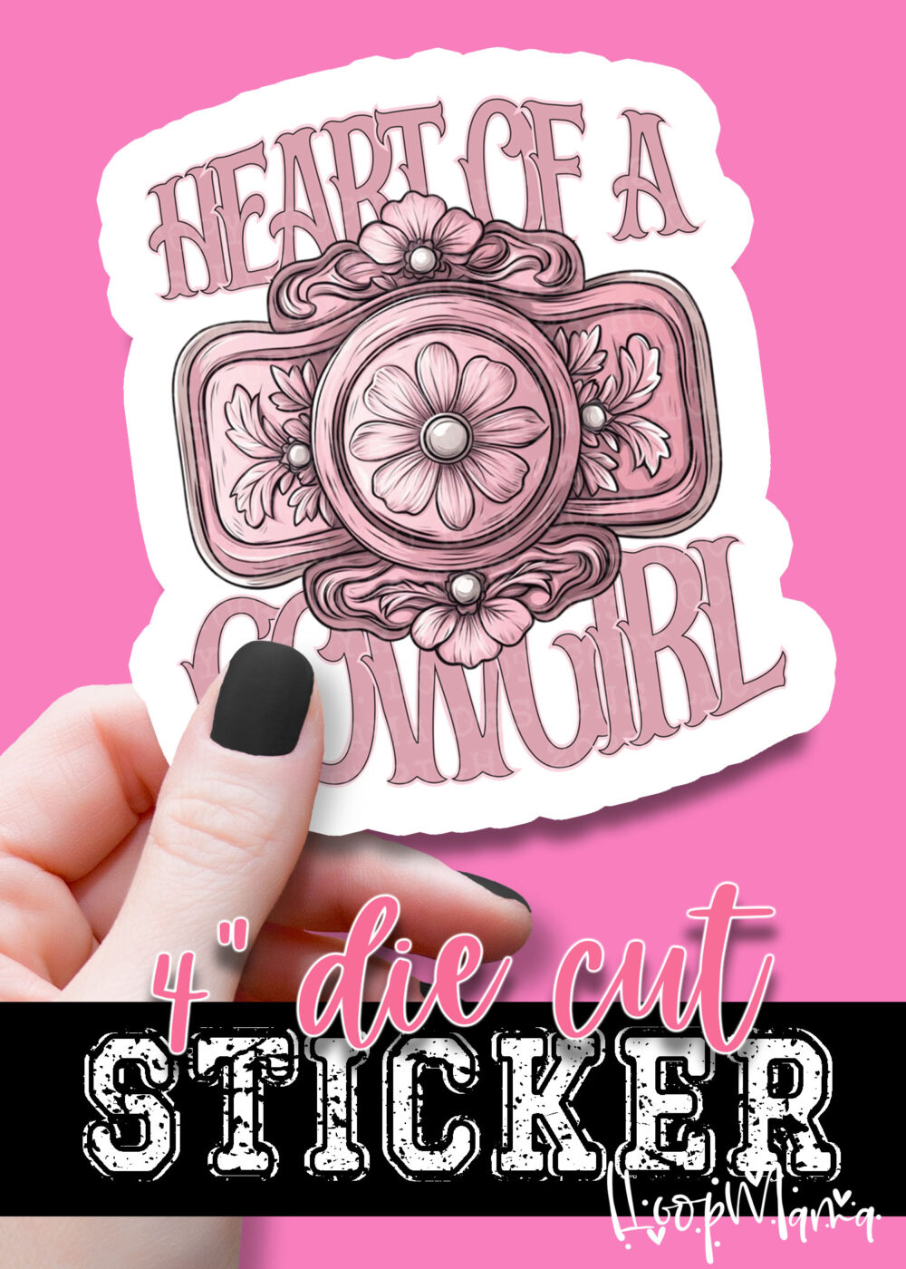 DC-B25-MAY06 - Heart Of A Cowgirl - DIE CUT STICKER
