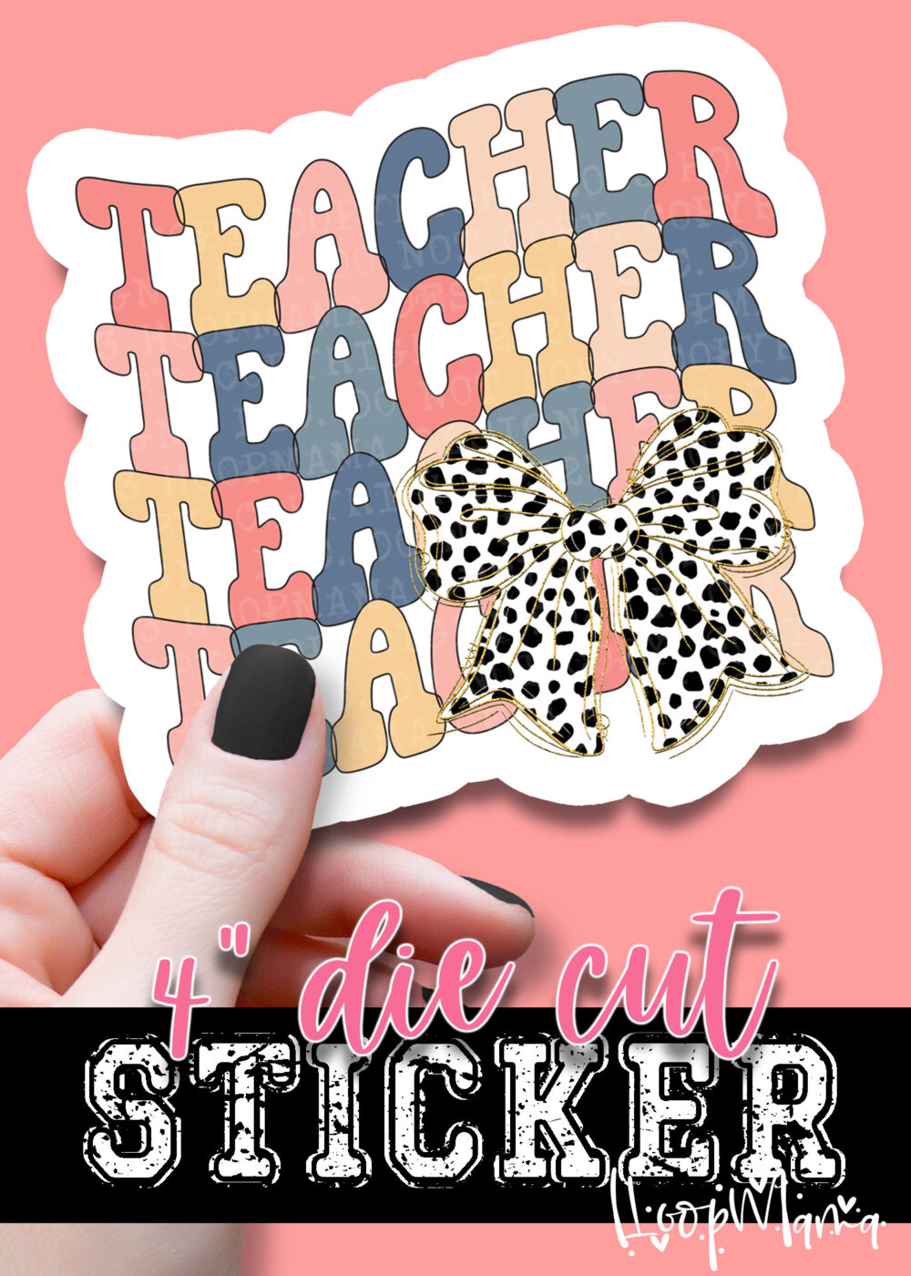 DC-B25-JUL21 - Teacher Teacher Teacher Vintage - DIE CUT STICKER