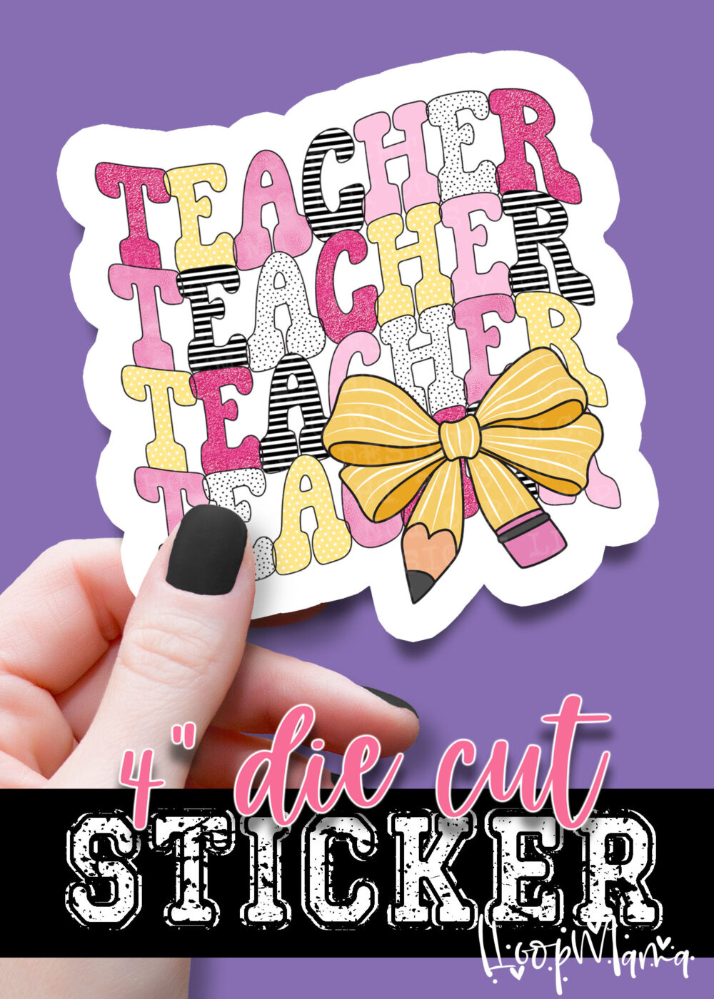 DC-B25-JUL12 - Teacher Teacher Teacher - DIE CUT STICKER