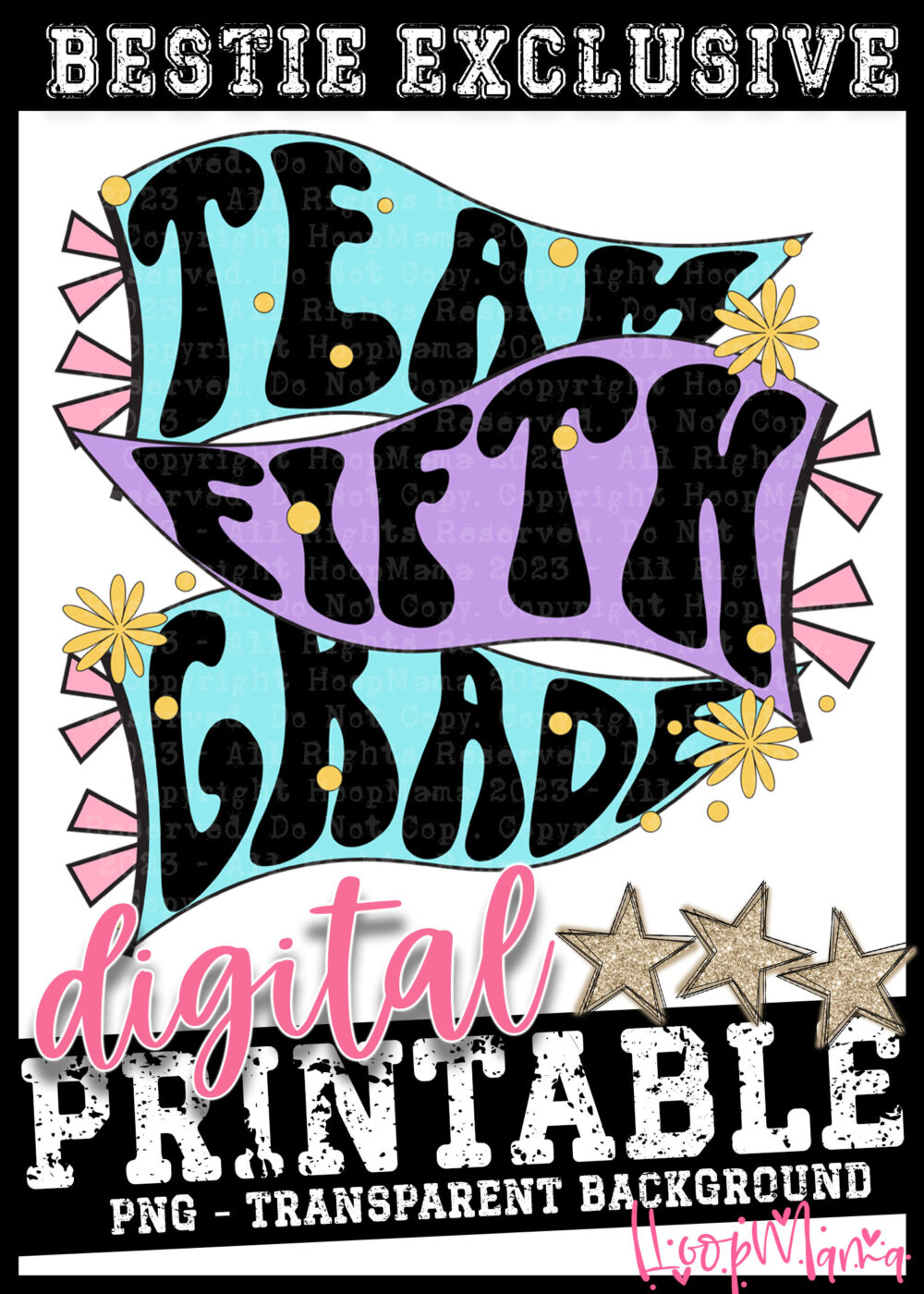 DD-B25-AUG23 - Team Fifth Grade Pennant - DIGITAL DOWNLOAD
