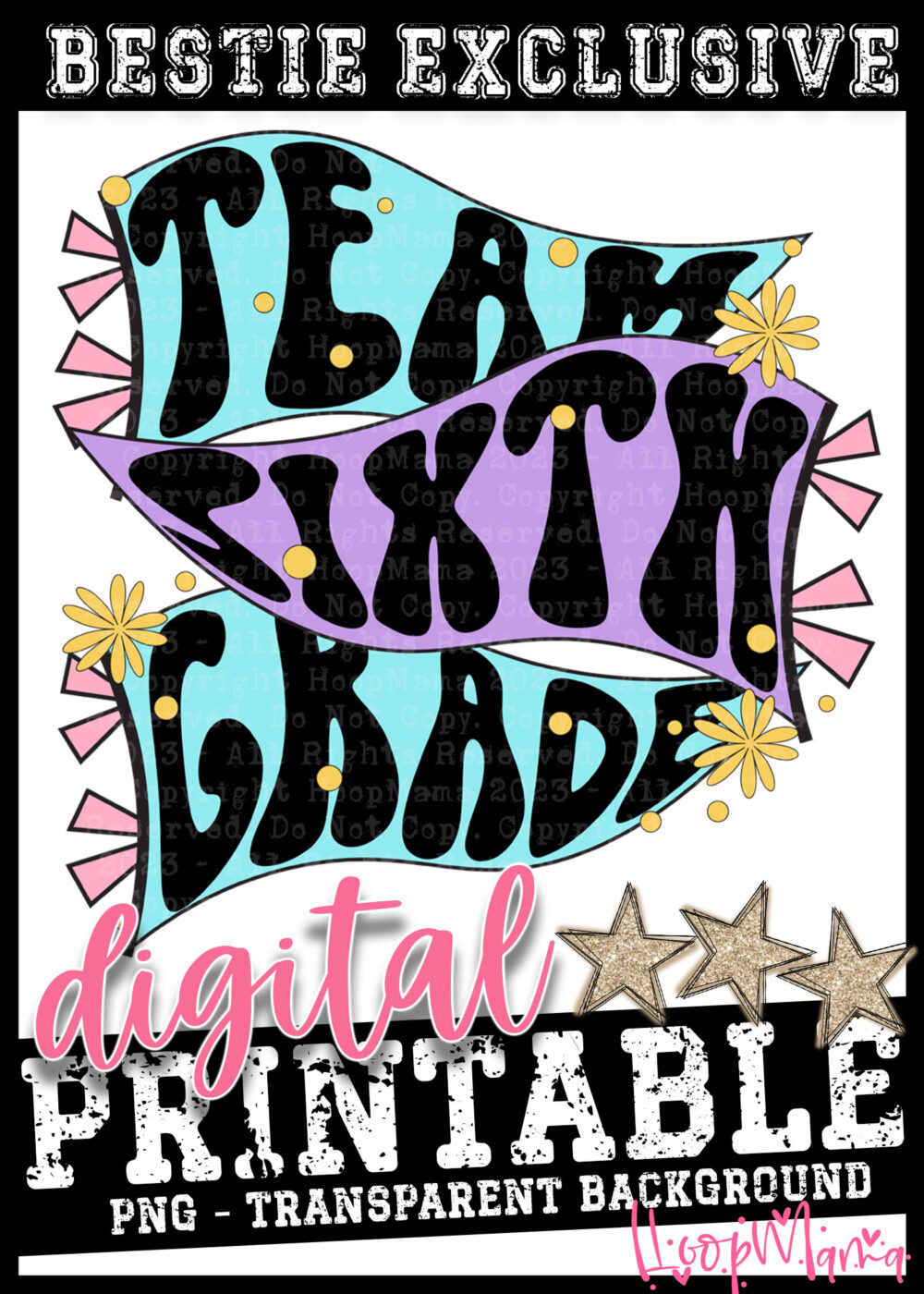 DD-B25-AUG24 - Team Sixth Grade Pennant - DIGITAL DOWNLOAD