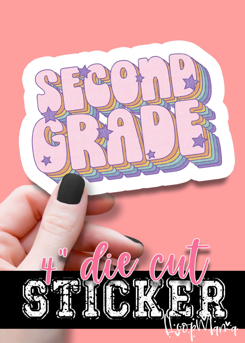 DC-B25-AUG06 - Second Grade - DIE CUT STICKER