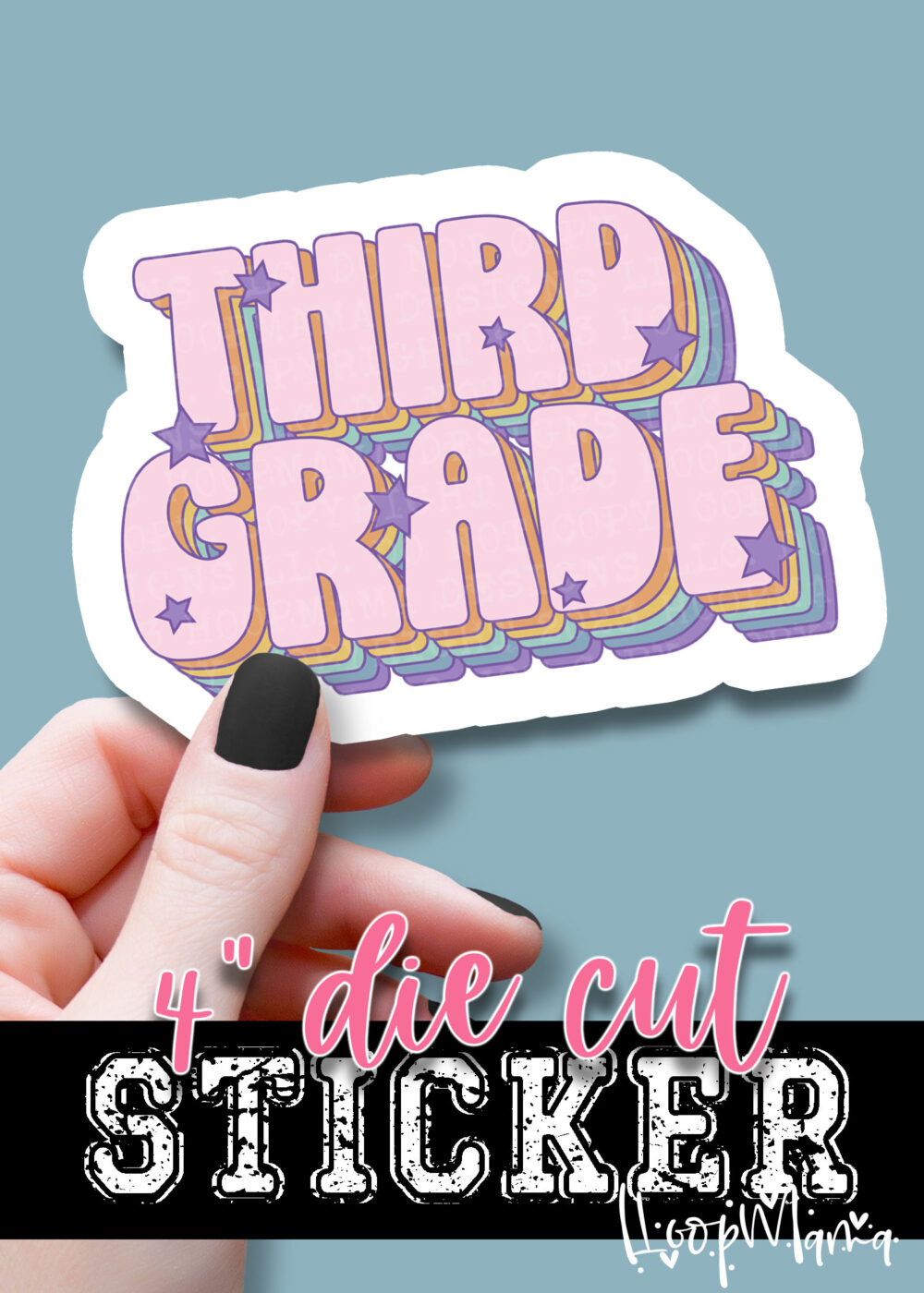 DC-B25-AUG07 - Third Grade - DIE CUT STICKER