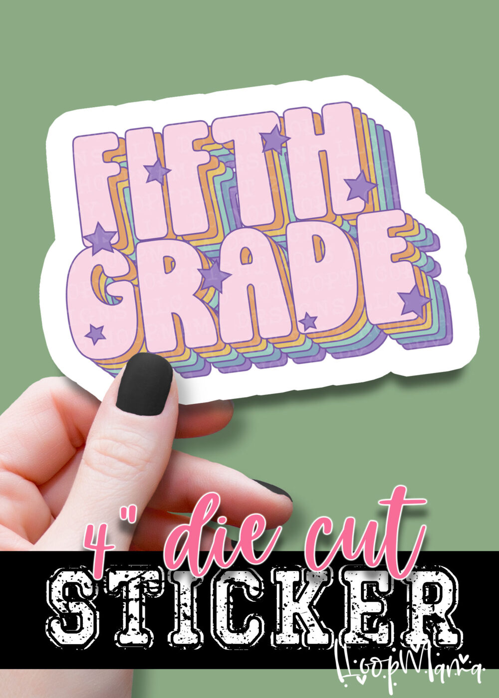 DC-B25-AUG09 - Fifth Grade - DIE CUT STICKER