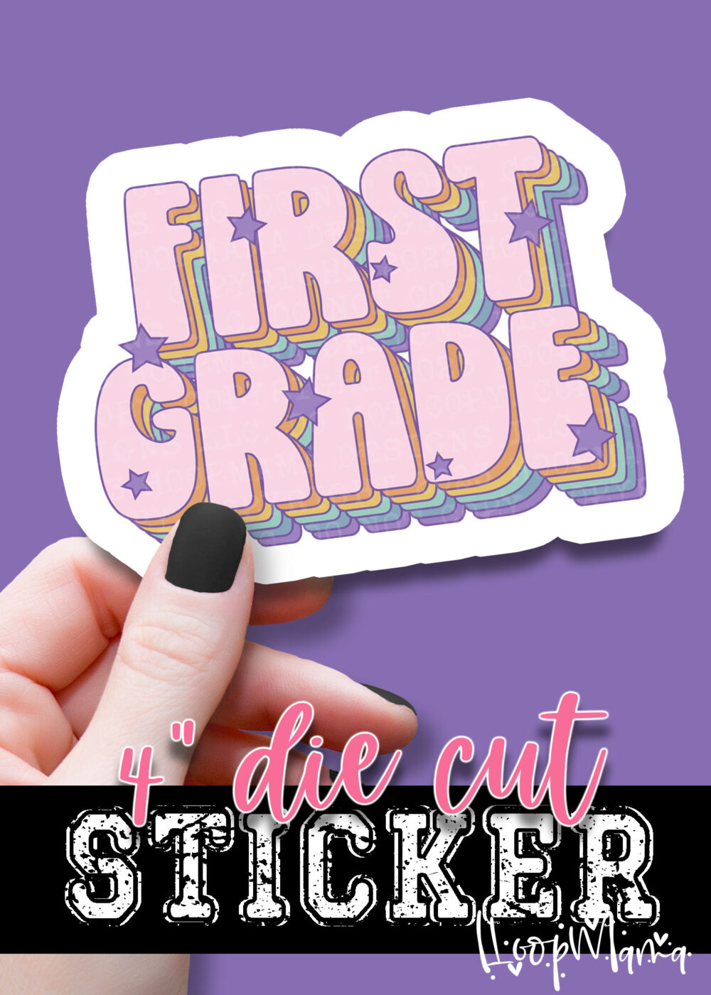 DC-B25-AUG05 - First Grade - DIE CUT STICKER